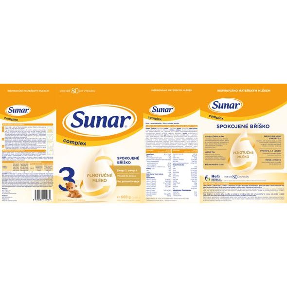 SUNAR COMPLEX 3 MLÉKO BATOLECÍ 600G - KOJENECKÁ MLÉKA - KRMENÍ