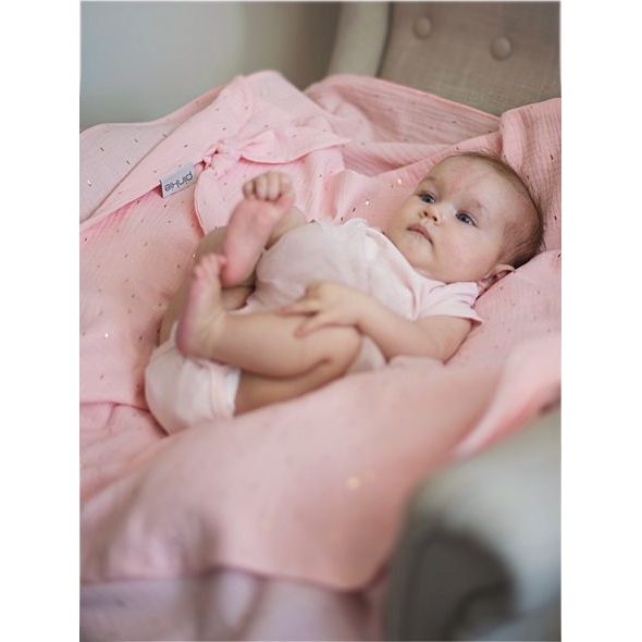 PINKIE LETNÍ DEKA PINKIE MUSLIN LIGHT PINK - ŽÍNKY A HOUBIČKY - KOUPÁNÍ A ZDRAVÍ
