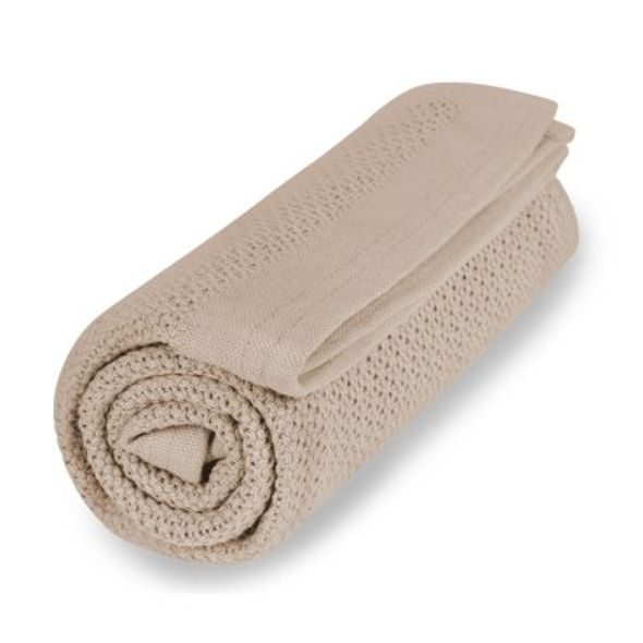 VINTER & BLOOM DEKA SOFT GRID ORGANIC GOLDEN SAND - DĚTSKÉ DEKY PRO MIMINKA - SPINKÁNÍ