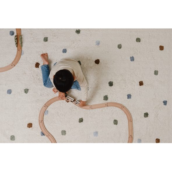 LITTLE DUTCH KOBEREC PUNTÍKY BLUE 120X170 CM - HRACÍ PODLOŽKY NA ZEM - SPINKÁNÍ