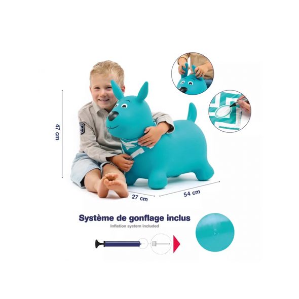 LUDI SKÁKACÍ PES TYRKYS - NAFUKOVACÍ SKÁKADLA - PRO DĚTI