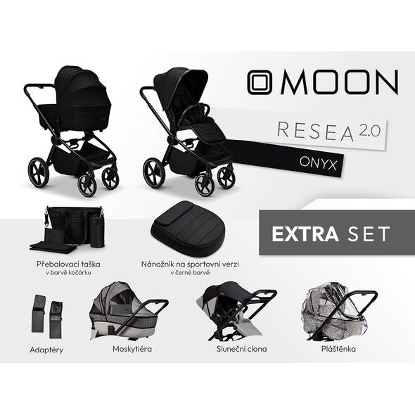 MOON RESEA 2.0 EXTRA SET - ONYX - DVOJKOMBINACE - KOČÁRKY A PŘÍSLUŠENSTVÍ