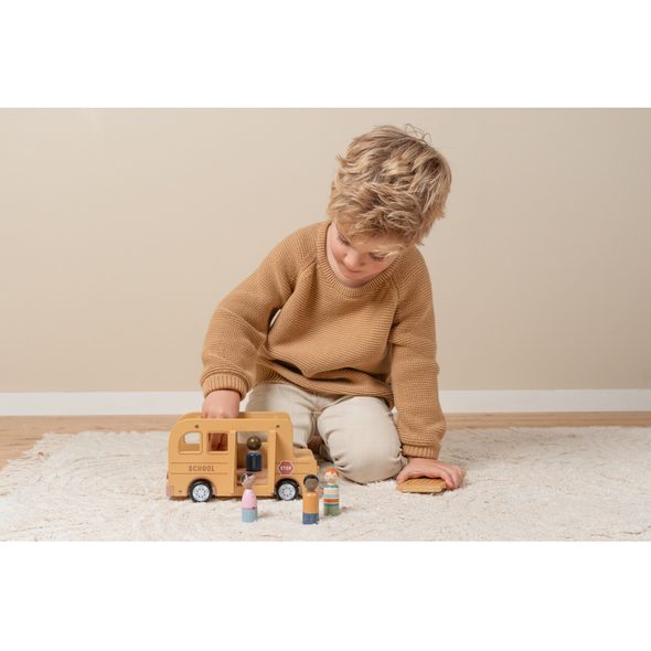 LITTLE DUTCH ŠKOLNÍ AUTOBUS S FIGURKAMI DŘEVĚNÝ - DŘEVĚNÉ HRAČKY - PRO DĚTI
