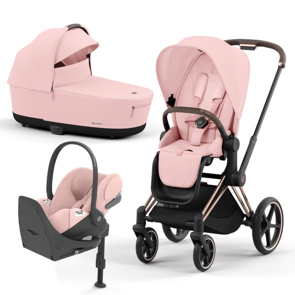 CYBEX PRIAM 4.0 2023 SADA COMFORT 5V1 ROSE GOLD PODVOZEK + POTAH SEZENÍ + KORBA LUX + CLOUD T PLUS + BASE T - KOMBINACE S PŘÍSLUŠENSTVÍM - KOČÍKY A PRÍSLUŠENSTVO