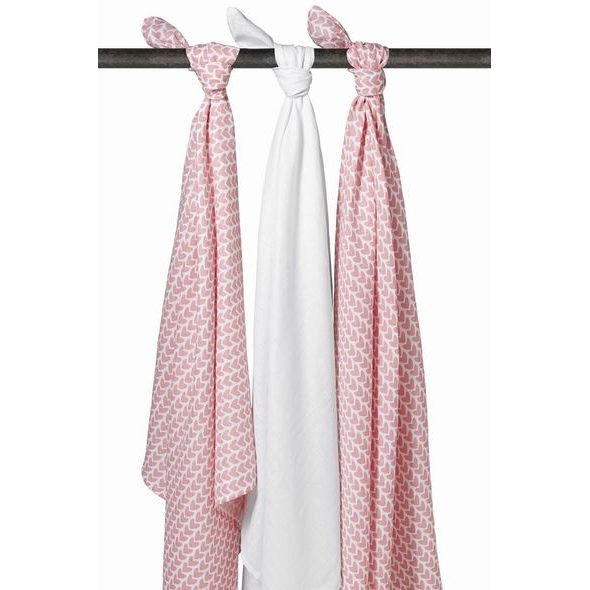 MEYCO PLENY 3-BALENÍ KNITTED HEART/WHITE/KNITTED HEART - ZAVINOVACÍ PLENY / OSUŠKY VELKÉ - PŘEBALOVÁNÍ