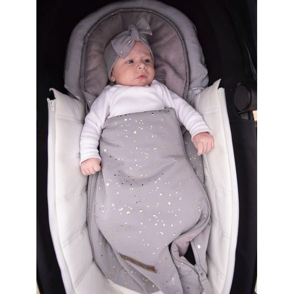 PINKIE BAVLNĚNÝ FUSAK SHINE GOLD BLACK 0-12MĚSÍCŮ - FUSAKY DO KOČÁRKU - KOČÁRKY A PŘÍSLUŠENSTVÍ