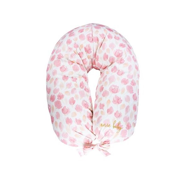 ENIE BABY KOJÍCÍ POLŠTÁŘ SATINE PINK LEAVES Z PAMĚŤOVÉ PĚNY - KOJÍCÍ POLŠTÁŘE - KRMENÍ