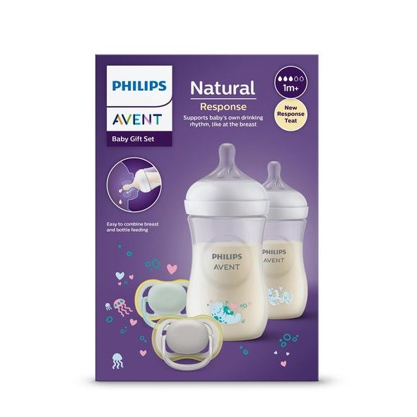 PHILIPS AVENT NOVOROZENECKÁ STARTOVNÍ SADA NATURAL RESPONSE SCD837/11 - KOJENECKÉ LAHVE - KRMENÍ