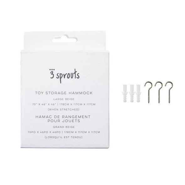 3 SPROUTS HAMAKA NA HRAČKY BEIGE - BOXY NA HRAČKY - SPINKÁNÍ
