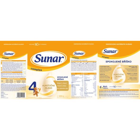 SUNAR COMPLEX 4 MLÉKO KOJENECKÉ 600G - KOJENECKÁ MLÉKA - KRMENÍ