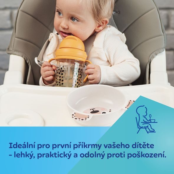 CANPOL BABIES TALÍŘ S UŠIMA A PŘÍSAVKOU BABIESBOO BÉŽOVÝ - MISKY, TALÍŘKY A PODLOŽKY - KRMENÍ