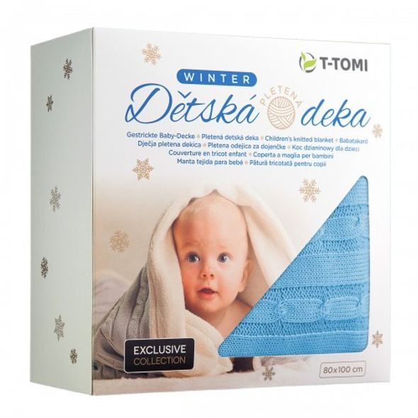 T-TOMI PLETENÁ DEKA WINTER S HŘEJIVÝM BERÁNKEM - DĚTSKÉ DEKY PRO MIMINKA - SPINKÁNÍ