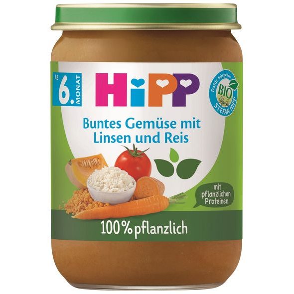 HIPP BIO ZELENINA S ČERVENOU ČOČKOU A RÝŽÍ 190 G - MASO/ZELENINA - KRMENÍ