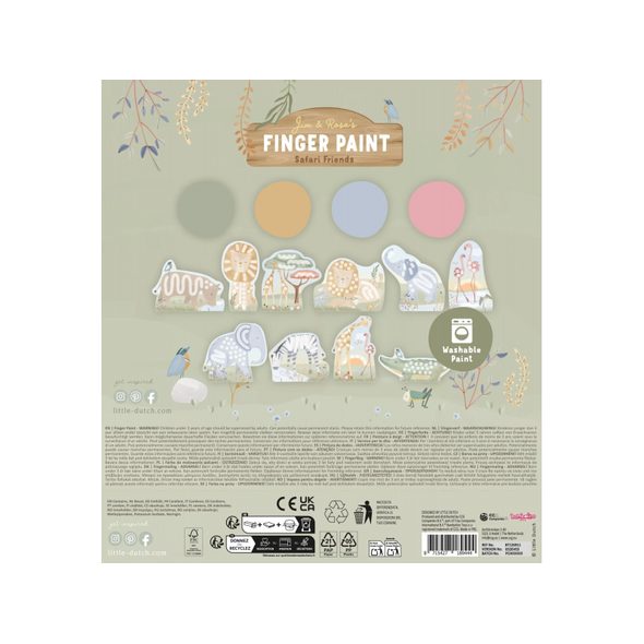 LITTLE DUTCH KREATIVNÍ SADA MALOVÁNÍ PRSTY SAFARI FRIENDS - SAFARI FRIENDS - PRO DĚTI