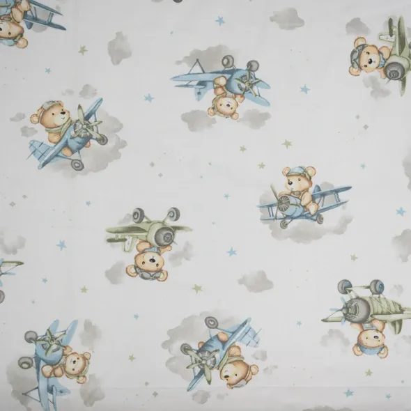 TOMI POVLEČENÍ K5 TISK (120X90) PILOT TYRKYSOVÝ - POVLEČENÍ DO POSTÝLKY - SPINKÁNÍ