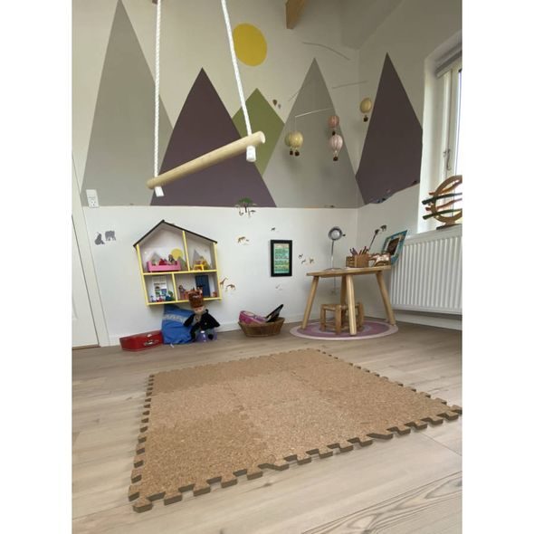 BABYDAN KORKOVÁ HRACÍ PODLOŽKA PUZZLE 90X90CM - HRACÍ PODLOŽKY NA ZEM - SPINKÁNÍ