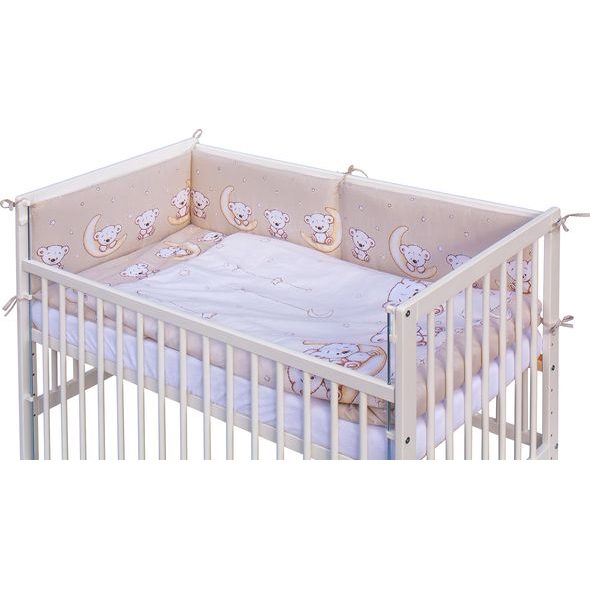 SCARLETT DĚTSKÁ POSTÝLKA S KOMPLETNÍ VÝBAVOU SCARLETT 120 X 60 CM - TORO - BÉŽOVÁ - DŘEVĚNÉ POSTÝLKY - SPINKÁNÍ