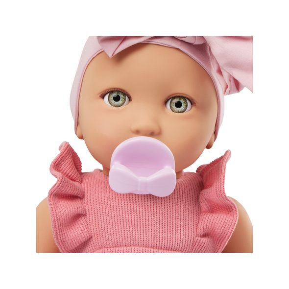 LULLA BABY PANENKA 35 CM V OVERALU S ČELENKOU PINK - PANENKY - PRO DĚTI