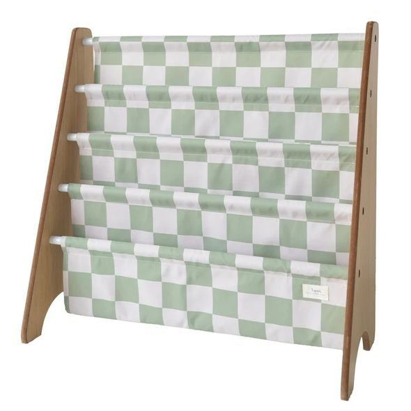 3 SPROUTS STOJAN NA KNÍŽKY RECYCLED CHECKERBOARD/GREEN - KE ČTENÍ - PRO DĚTI