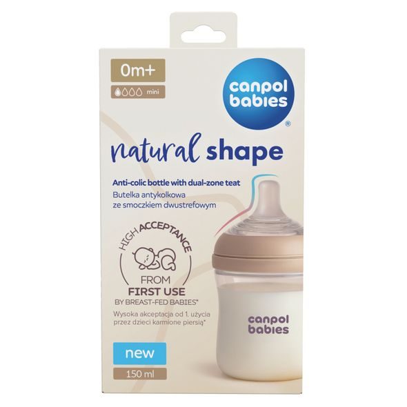 CANPOL BABIES LAHEV ANTIKOLIKOVÁ NATURAL SHAPE 150ML - KOJENECKÉ LAHVE - KRMENÍ