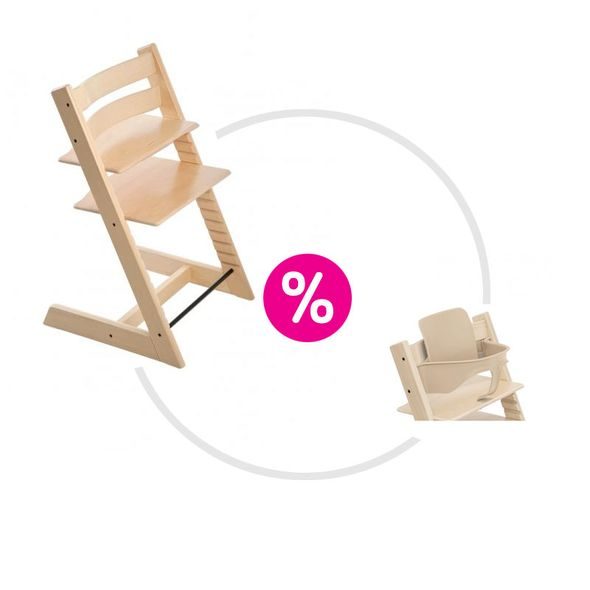 STOKKE® TRIPP TRAPP® + BABY SET ZDARMA - JÍDELNÍ ŽIDLIČKY DŘEVĚNÉ - KRMENÍ