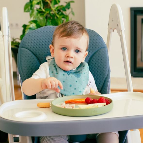 INTERBABY JÍDELNÍ SET SILIKONOVÝ - ZELENÝ - MISKY, TALÍŘKY A PODLOŽKY - KRMENÍ