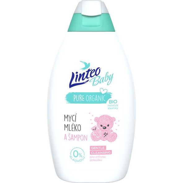 LINTEO BABY DĚTSKÉ MYCI MLÉKO A ŠAMPON 425ML - ŠAMPONY A KOSMETIKA - KOUPÁNÍ A ZDRAVÍ