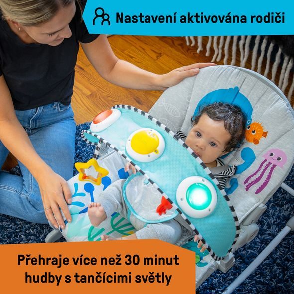 BABY EINSTEIN LEHÁTKO HUDEBNÍ VIBRAČNÍ KICK TO IT OPUS DO 18KG - LEHÁTKA A HOUPADLA - SPINKÁNÍ
