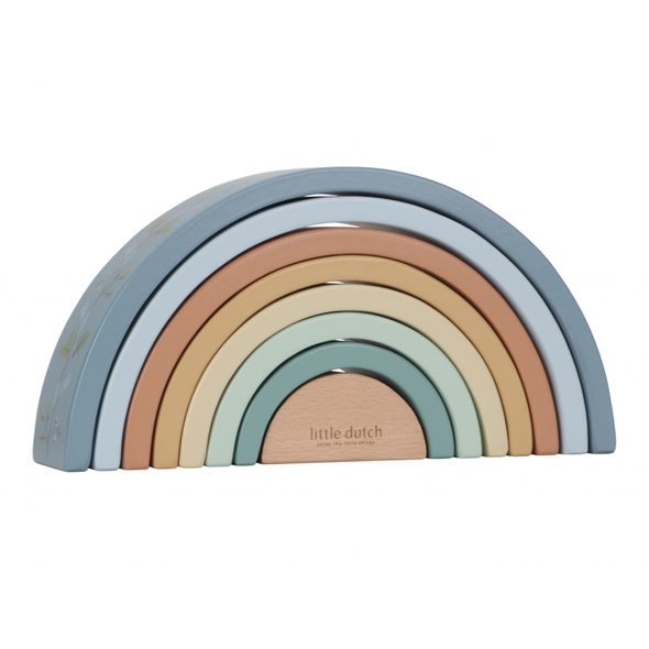 LITTLE DUTCH SKLÁDAČKA DŘEVĚNÁ DUHA FOREST FRIENDS - MOTORICKÉ A HRY - PRO DĚTI