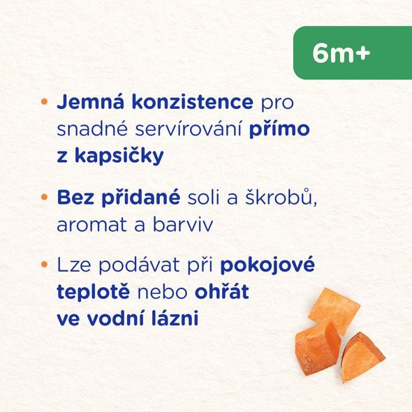 SUNAR PŘÍKRM BATÁTY S KUŘECÍM MASEM 6M+ 120 G - KAPSIČKY - KRMENÍ