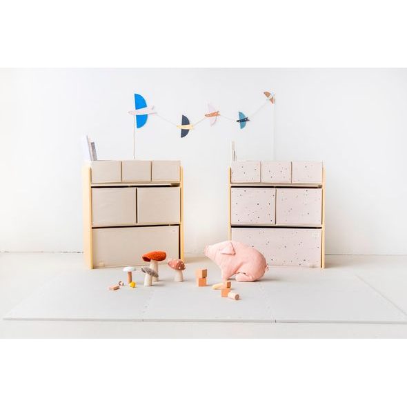 3 SPROUTS ORGANIZÉR NA HRAČKY RECYCLED TERRAZZO/PALEST PINK - BOXY NA HRAČKY - SPINKÁNÍ