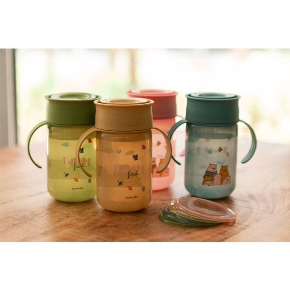 SUAVINEX 360° HRNÍČEK NA UČENÍ BEAR ZELENA - DĚTSKÉ HRNEČKY - KRMENÍ