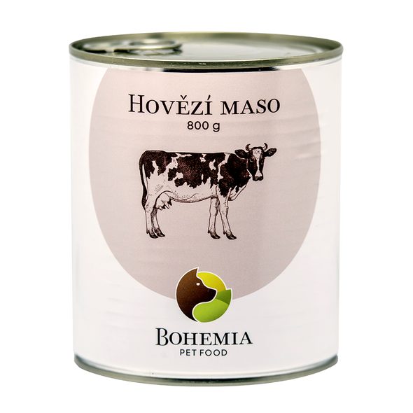 BOHEMIA HOVĚZÍ MASO VE VLASTNÍ ŠŤÁVĚ 800 G - KONZERVY PRO PSY - CHOVATELSKÉ POTŘEBY MALVÍKZOO