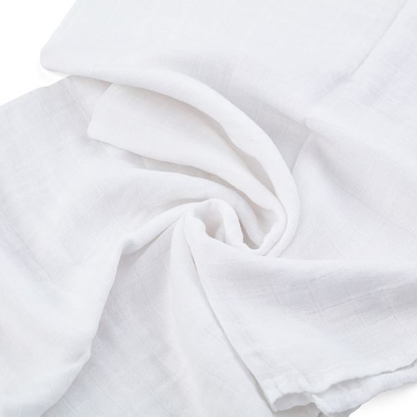 PETITE&MARS SADA PLENEK BAMBUSOVÁ MUŠELÍNOVÁ 3KS MOUSSY TOTAL WHITE, 68 X 68 CM - LÁTKOVÉ PLENY ALL IN ONE - PŘEBALOVÁNÍ