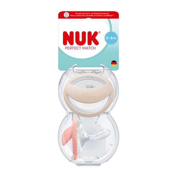 NUK PERFECT MATCH DUDLÍK 0-6M BEIGE/RED 2KS V BOXU - ŠIDÍTKA A DOPLŇKY - KRMENÍ