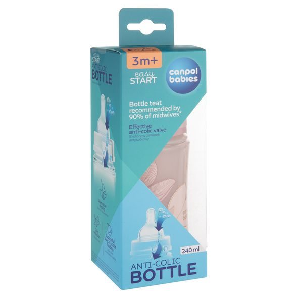 CANPOL BABIES ANTIKOLIKOVÁ LAHEV EASYSTART GOLD 240 ML RŮŽOVÁ - KOJENECKÉ LAHVE - KRMENÍ