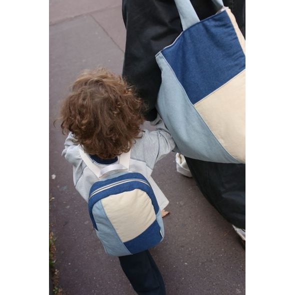 STUDIO NOOS PACKWORK MINI BACKPACK BATŮŽEK DENIM - ORGANIZÉRY A KOŠÍKY - KOČÁRKY A PŘÍSLUŠENSTVÍ