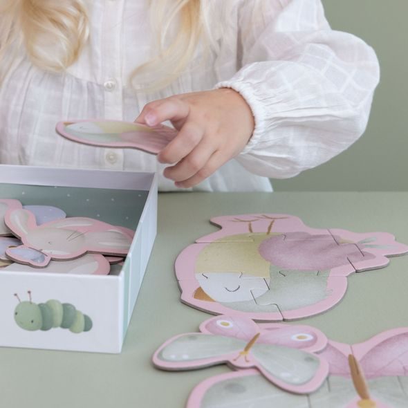 LITTLE DUTCH PUZZLE 6V1 - KVĚTINY A MOTÝLI - MOTORICKÉ A HRY - PRO DĚTI