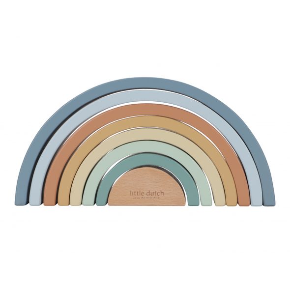 LITTLE DUTCH SKLÁDAČKA DŘEVĚNÁ DUHA FOREST FRIENDS - MOTORICKÉ A HRY - PRO DĚTI