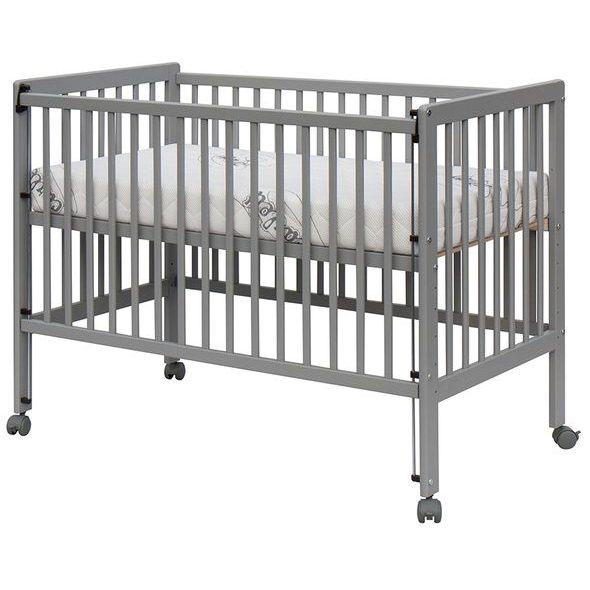 SCARLETT DĚTSKÁ POSTÝLKA - SCARLETT DOMINIK (BOROVICE), STAHOVACÍ BOČNICE - 120 X 60 CM - ŠEDÁ - DŘEVĚNÉ POSTÝLKY - SPINKÁNÍ