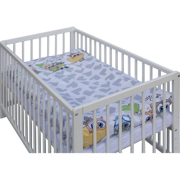 SCARLETT DĚTSKÁ POSTÝLKA S KOMPLETNÍ VÝBAVOU SCARLETT KULÍŠEK 120 X 60 CM - ŠEDÁ - DŘEVĚNÉ POSTÝLKY - SPINKÁNÍ