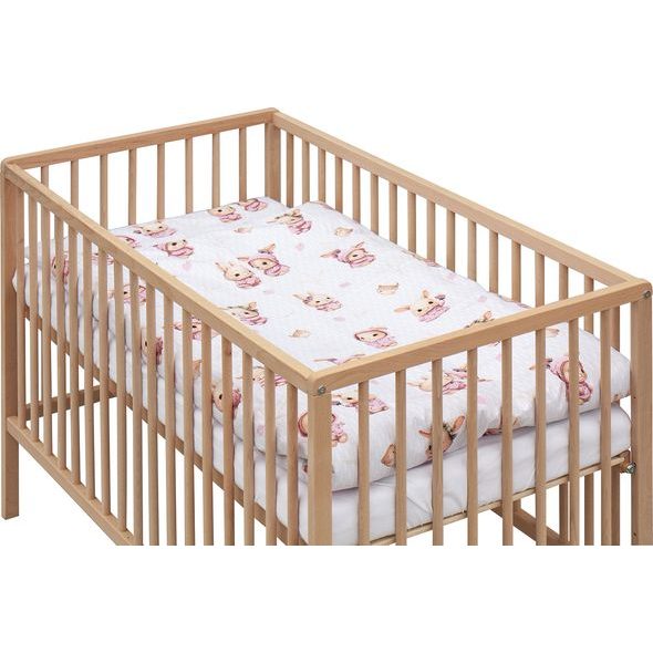 SCARLETT DĚTSKÁ POSTÝLKA S KOMPLETNÍ VÝBAVOU 120 X 60 CM KRÁLÍČEK RŮŽOVÁ - DŘEVĚNÉ POSTÝLKY - SPINKÁNÍ