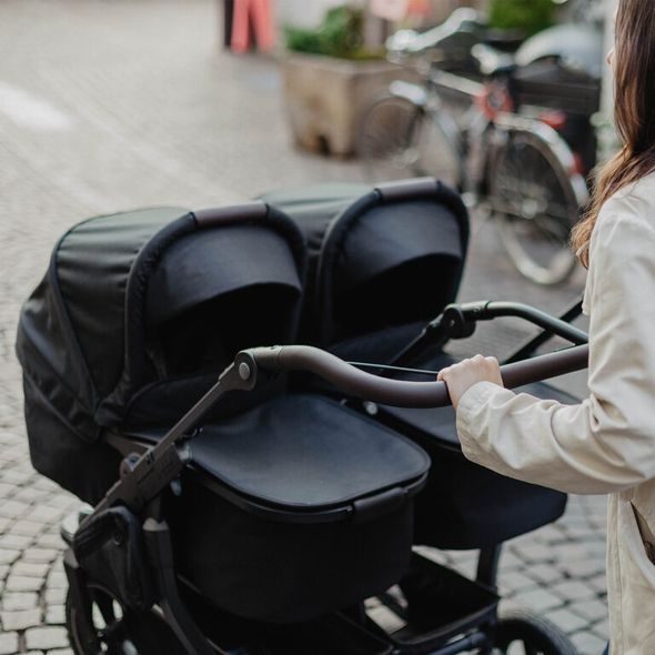 TFK TFK SET DUO2 FRAME 2025 - AIR WHEEL CARRYCOT + SEAT BLACK - KOČÁRKY PRO DVOJČATA - KOČÁRKY A PŘÍSLUŠENSTVÍ