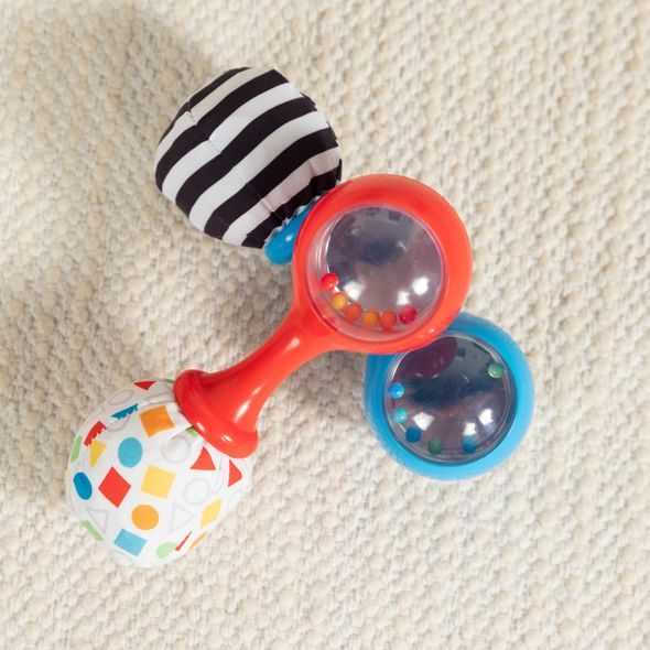 BABY EINSTEIN HRAČKA CHRASTÍTKO SHAKE & GROOVE™ 2KS, 0M+ - MOTORICKÉ A HUDEBNÍ - PRO DĚTI
