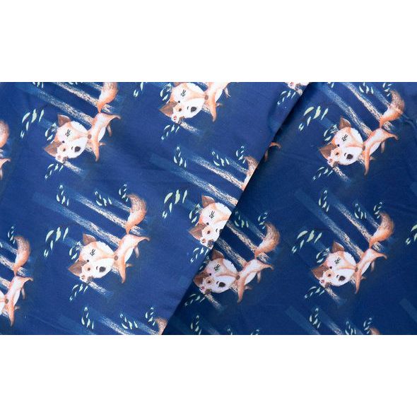 SCARLETT SOUPRAVA DO POSTÝLKY 2-DÍLNÁ LIŠKA MODRÁ 90X120CM - POVLEČENÍ DO POSTÝLKY - SPINKÁNÍ