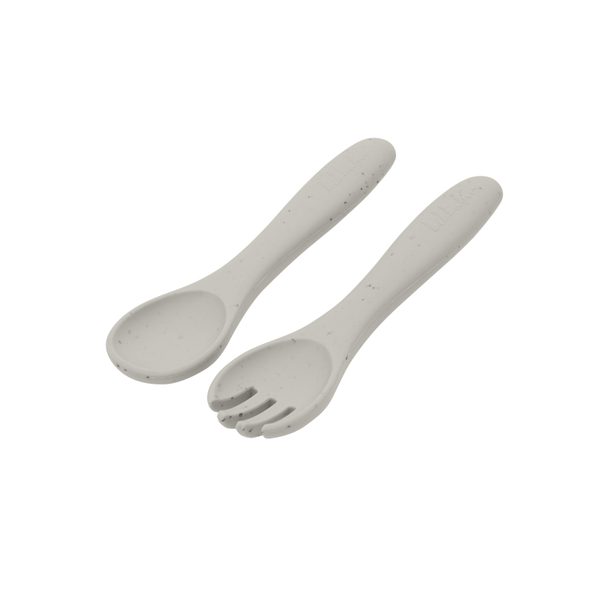 KIKKABOO PŘÍBOR 2-DÍLNÝ PLATINUM SILICONE SAND - LŽIČKY A PŘÍBORY - KRMENÍ