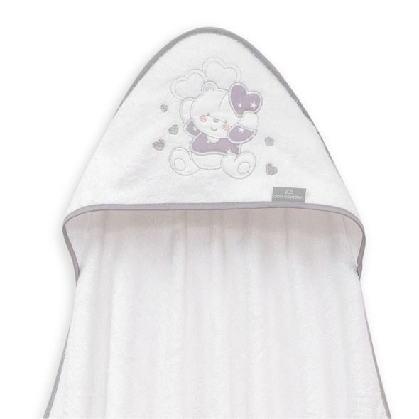 INTERBABY OSUŠKA MEDVÍDEK SE SRDÍČKY - BÍLOŠEDÁ - OSUŠKY A DĚTSKÉ ŽUPANY - KOUPÁNÍ A ZDRAVÍ
