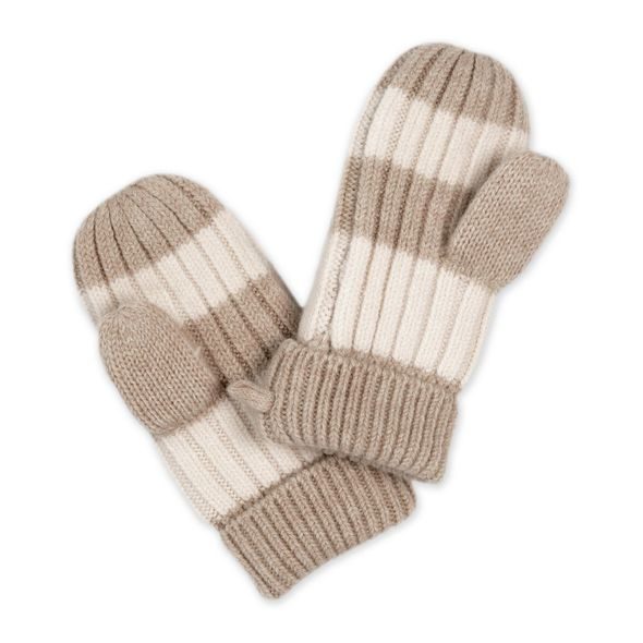 LODGER RUKAVICE STRIPE MERINO BEIGE VEL. 1 - 2 ROKY - RUKAVIČKY, ŠÁTKY, NÁKRČNÍKY - PRO DĚTI