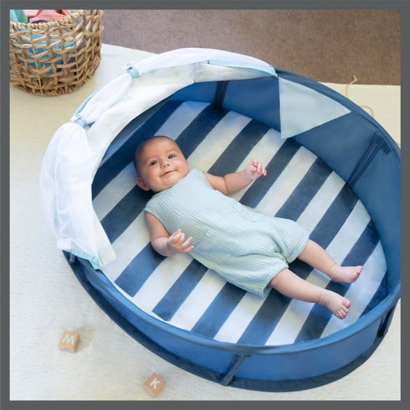 BABYMOOV POSTÝLKA BABYNI 2V1 MARINIERE - CESTOVNÍ POSTÝLKY - SPINKÁNÍ