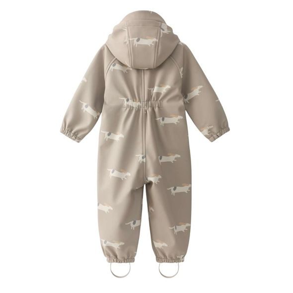 LEOKID SOFTSHELLOVÁ KOMBINÉZA LILO BEIGE WOOF VEL. 104 - ZIMNÍ KOMBINÉZY - PRO DĚTI